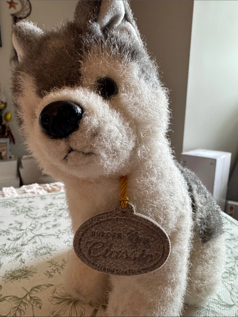 Plush Husky Dog Toy in Gray and White - Collectible Soft Plush